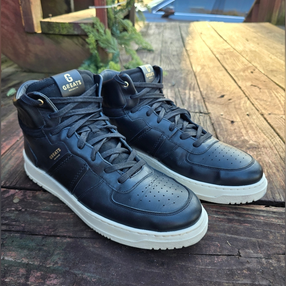 GREATS, Mens, Saint James Mid Lace-Up Sneakers, Size 13